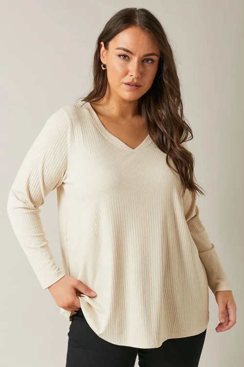 Evans Curve White Premium Ribbed Modal Blend Swing Top - Size 22-24 Image 1