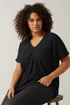 Evans Curve Black Plisse Pleat Front Top - Size 20 Image 1