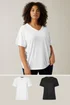 Evans 2 Pack Curve White & Black V-Neck Modal Rich T-Shirts - Size 22-24 Image 1