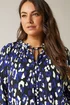 EVANS Curve Blue Animal Print Jersey Crepe Blouse - Size 26-28 Image 5