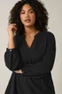 EVANS Curve Black Notch Neck Long Sleeve Blouse - Size 20 Image 4