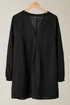 EVANS Curve Black Notch Neck Long Sleeve Blouse - Size 20 Image 5