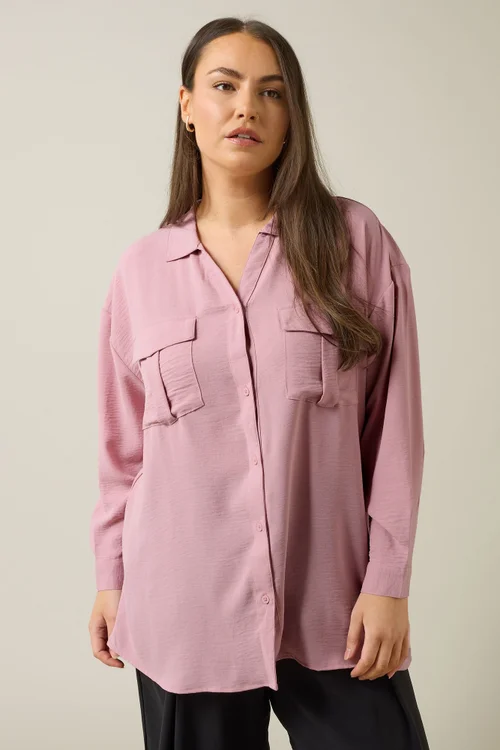 EVANS Curve Pink Utility Pocket Shirt - Size 16 Image 1