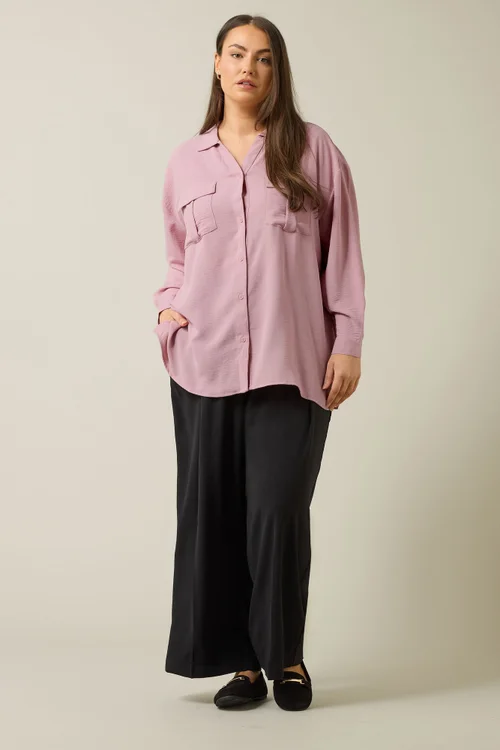 EVANS Curve Pink Utility Pocket Shirt - Size 16 Image 3
