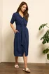 M&Co Navy Blue Linen Shirt Dress - 10 Image 4