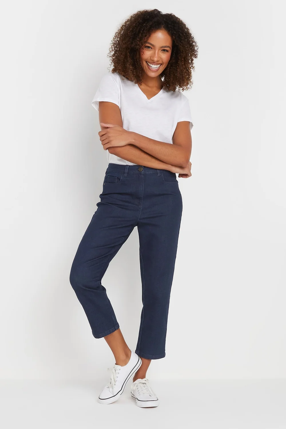 M&Co Indigo Blue Cropped Jeans - 26 Image 1