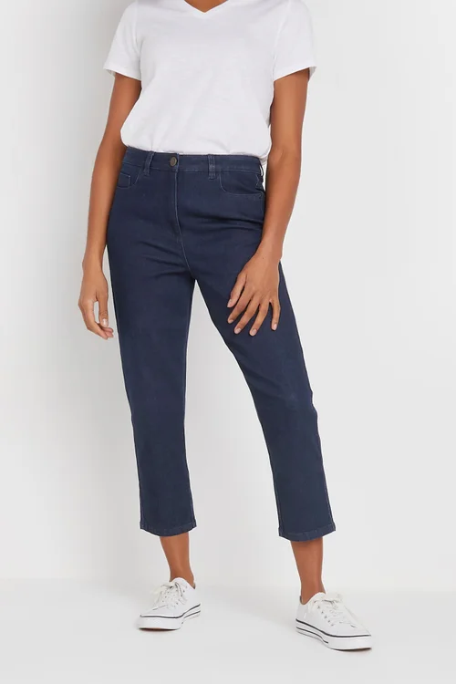 M&Co Indigo Blue Cropped Jeans - 26 Image 2