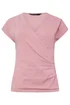 M&Co Pink Short Sleeve Wrap Top - Size 10 Image 5