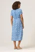 M&Co Blue Floral Print Midi Dress - 18 Image 4
