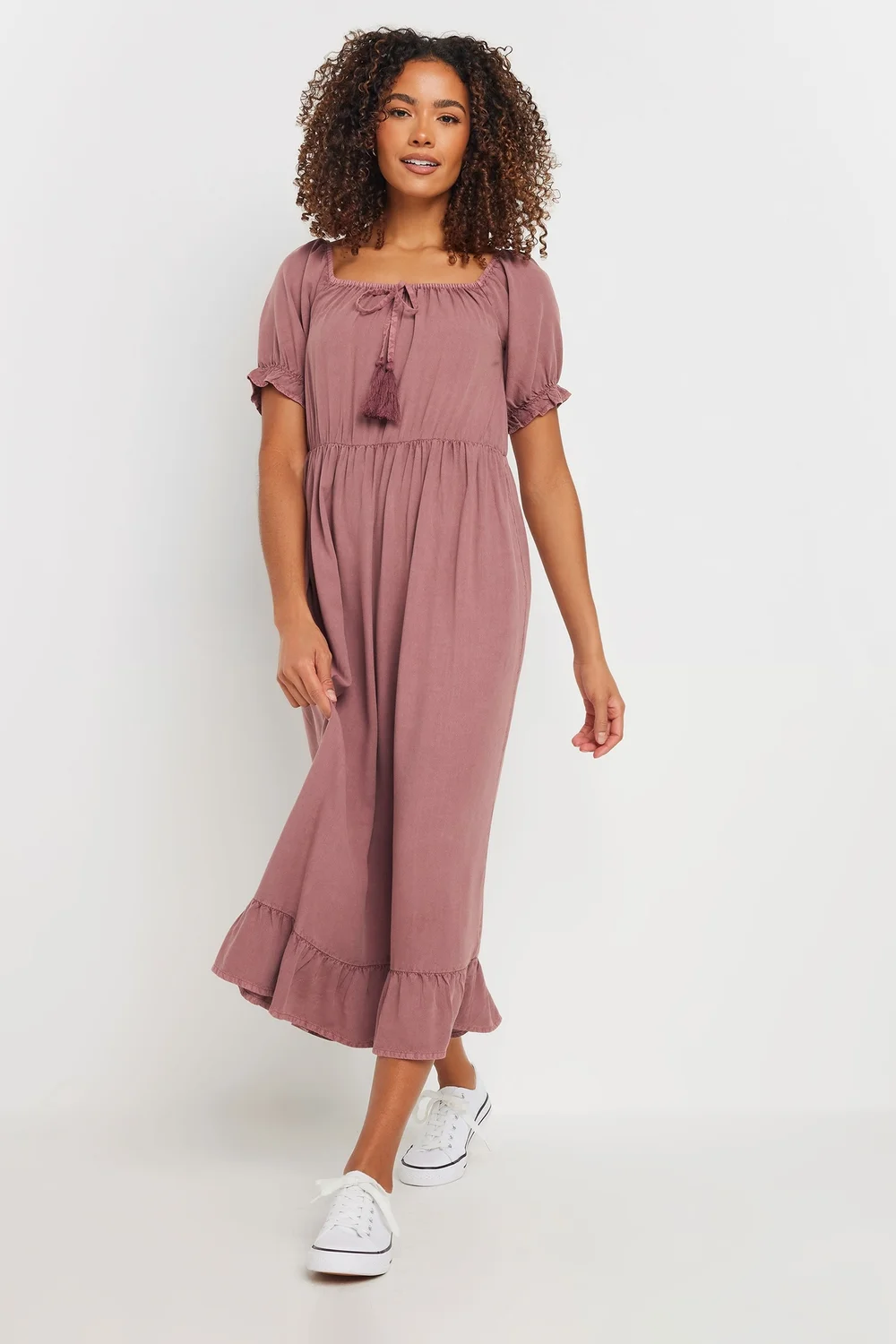 M&Co Pink Acid Wash Tassel Detail Dress - 18 Image 2