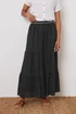 M&Co Black Dobby Tiered Maxi Skirt - Size 14 Image 2