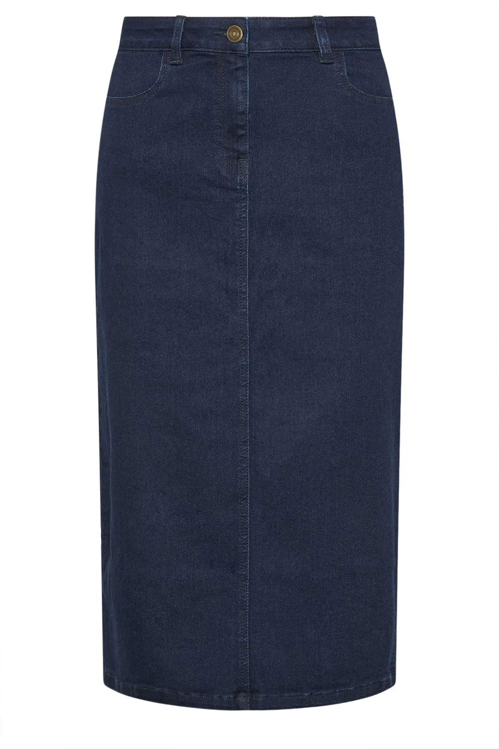 M&Co Petite Indigo Blue Midi Denim Skirt - Size 16 Image 2