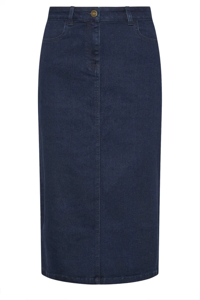 M&Co Petite Indigo Blue Midi Denim Skirt