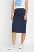 M&Co Petite Indigo Blue Midi Denim Skirt - Size 16 Image 1