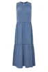 M&Co Petite Blue Acid Wash Tiered Dress - 8 Image 5