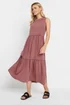 M&Co Petite Pink Acid Wash Tiered Dress - 8 Image 1