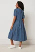 M&Co Petite Blue Denim Tiered Dress - 10 Image 4