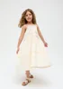 Raffya Kids Ecru Swish Pin Tuck Embroidered Dress (3-9 Years) - 6 Yrs Image 1