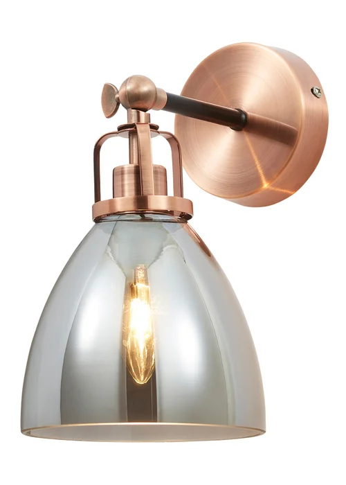 INLIGHT DECLYN Glass Wall 1 Light Copper & Smoke (25cm x 15cm) - One Size Image 4