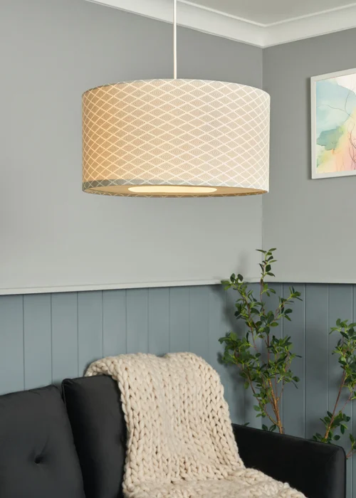 INLIGHT HARLE Easyfit Linen Shade with Diffuser Grey (20cm x 40cm) - One Size Image 1