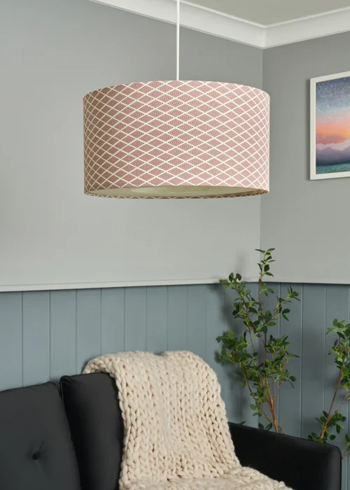 INLIGHT HARLE Easyfit Linen Shade with Diffuser Burgundy (20cm x 40cm) - One Size Image 2