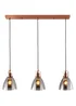INLIGHT DECLYN Glass 3 Light Diner Pendant Copper & Smoke (40-110cm x 90cm) - ONZ Image 4