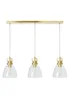 INLIGHT BRECKEN Glass 3 Light Diner Pendant Brass (40-110cm x 90cm) - ONZ Image 5