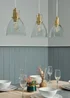 INLIGHT BRECKEN Glass 3 Light Diner Pendant Brass (40-110cm x 90cm) - ONZ Image 2
