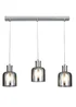 INLIGHT JAVARI 3 Light Diner Pendant Chrome & Smoke (40-100cm x 70cm) - ONZ Image 4