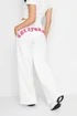 Pixiegirl Petite White California Slogan Wide Leg Joggers - 10/L27 Image 4