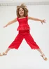 Raffya Kids Red Sia Shirred Floral Print Co-ord Set (3-9 Years) - Age 5 Years Image 4