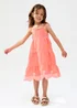 Raffya Kids Pink Emma Shirred Bodice Scalloped Embroidered Dress (3-9 Years) - 6 Yrs Image 2