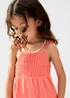 Raffya Kids Pink Emma Shirred Bodice Scalloped Embroidered Dress (3-9 Years) - 6 Yrs Image 5