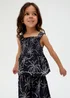 Raffya Kids Black Sia Shirred Floral Print Co-ord Set (3-9 Years) - Age 5 Years Image 3