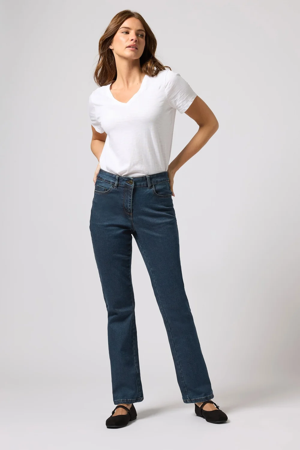 M&Co Indigo Blue Bootcut Jeans - 22/L31 Image 2
