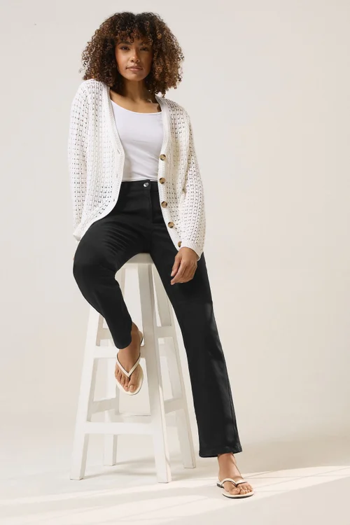 M&Co Black Straight Leg Jeans - 22/L31 Image 4