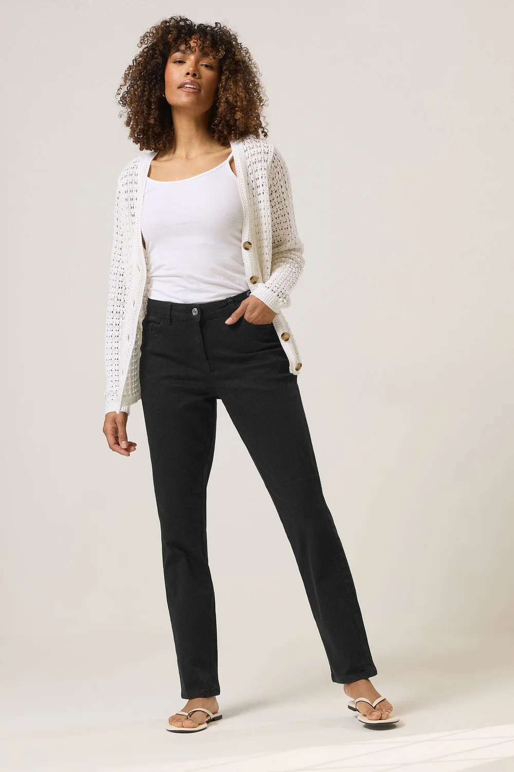 M&Co Black Straight Leg Jeans - 22/L31 Image 3