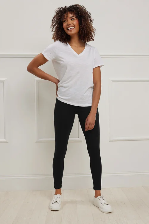 M&Co Black Premium Leggings - 8/L27 Image 2