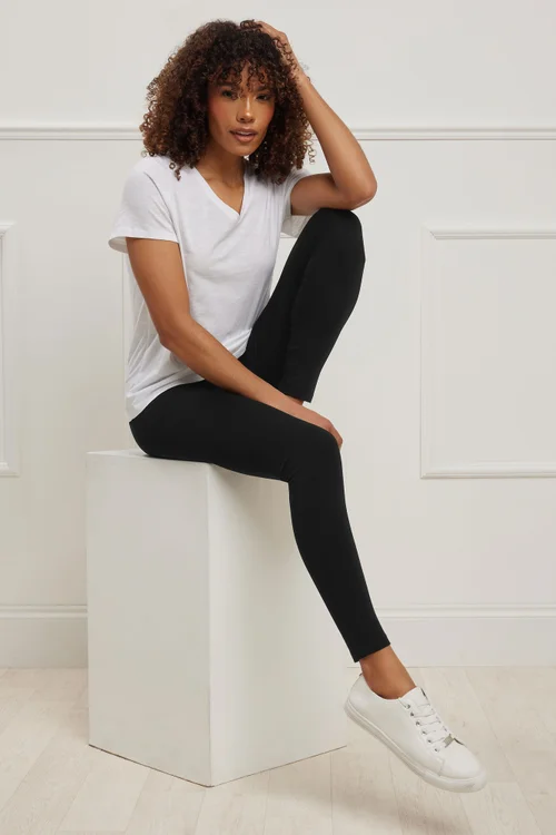M&Co Black Premium Leggings - 8/L27 Image 1