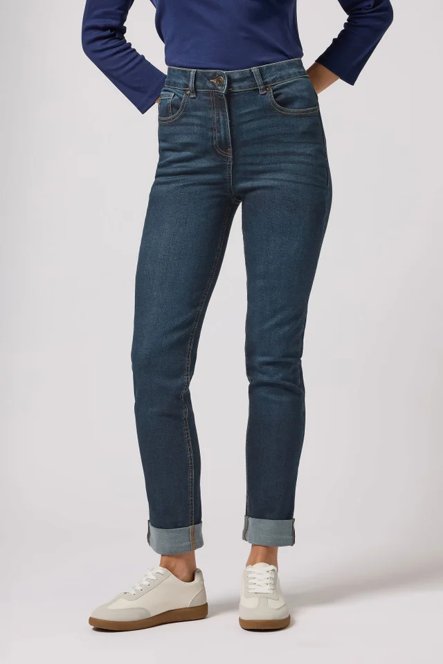 M&Co Blue Mid Wash Ankle Grazer Cigarette Jean
