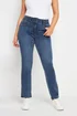 M&Co Mid Wash Blue Lift & Shape Straight Leg Jeans - 24/L31 Image 1