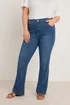 Evans Curve Mid Blue Denim Bootcut Jeans - 20/L31 Image 2