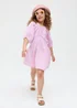 Raffya Kids Purple Soipoi Ruched V-neck Dress (3-9 Years) - 7 Yrs Image 1