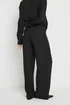 Long Tall Sally Black Linen Pleated Wide Leg Trousers - Size 14, Leg 36 Image 3