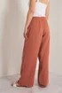 Long Tall Sally Rust Orange Cotton Cheescloth Wide Leg Trousers - Size 16, Leg 36 Image 4