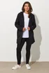 Long Tall Sally Black Cotton Longline Hoodie - 12 Image 2
