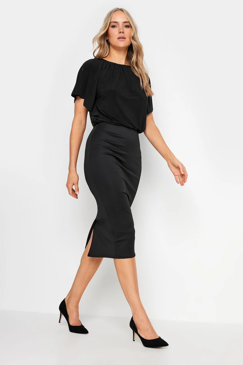 Long Tall Sally Black Scuba Midi Dress - 16 Image 2