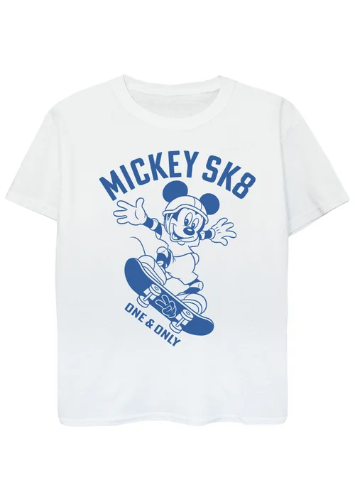 Ada & Ted Disney Mickey Mouse Sk8 Kids White Graphic T-Shirt (3-13 Years) - Age 5-6 Years Image 1
