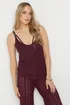 Long Tall Sally Dark Purple Pointelle Knit Button Cami Top - Size 18-20 Image 2