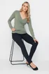 Long Tall Sally Sage Green Knit Wrap Top - Size 22-24 Image 2